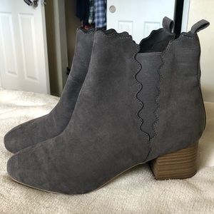 Gray ankle boots